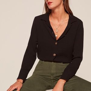 NWOT Reformation Jade Top Black XS